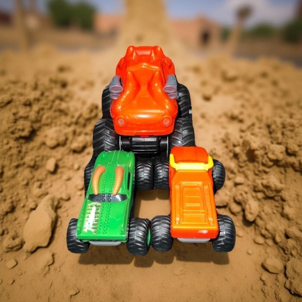3 Monster Jam Friction Trucks El Toro Loco Dragon & Larger Diablo Trucks